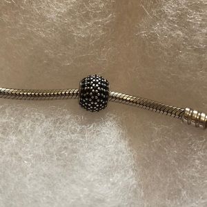Pandora charm -black cz pave